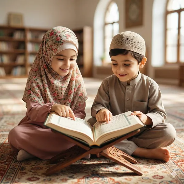 Quran recitation class illustration